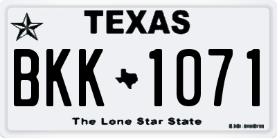 TX license plate BKK1071