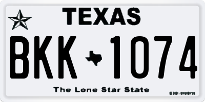 TX license plate BKK1074