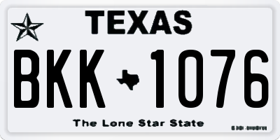 TX license plate BKK1076