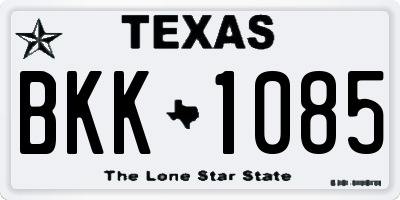 TX license plate BKK1085