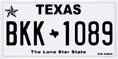 TX license plate BKK1089