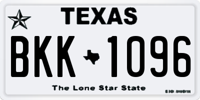 TX license plate BKK1096