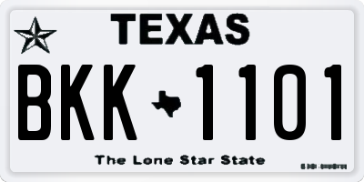 TX license plate BKK1101