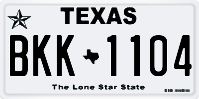 TX license plate BKK1104