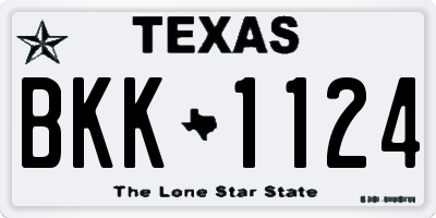 TX license plate BKK1124