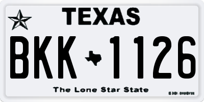 TX license plate BKK1126