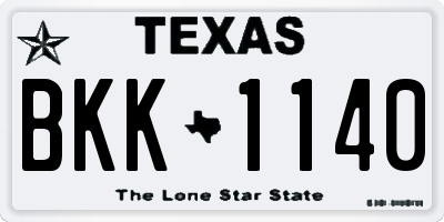 TX license plate BKK1140