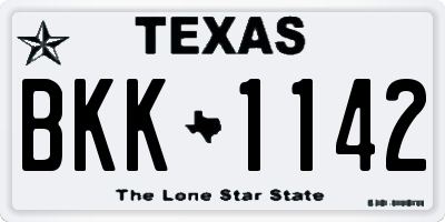 TX license plate BKK1142