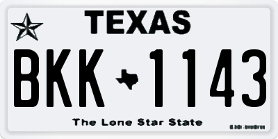 TX license plate BKK1143