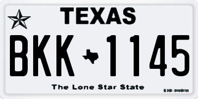 TX license plate BKK1145