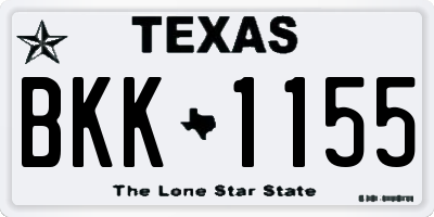 TX license plate BKK1155