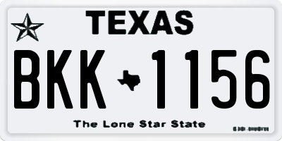 TX license plate BKK1156