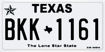 TX license plate BKK1161