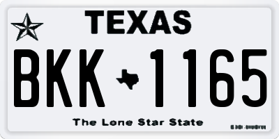 TX license plate BKK1165