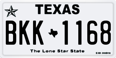 TX license plate BKK1168