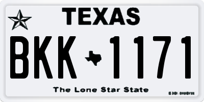 TX license plate BKK1171