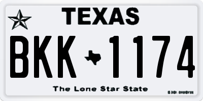 TX license plate BKK1174