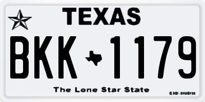 TX license plate BKK1179
