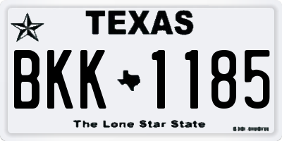 TX license plate BKK1185