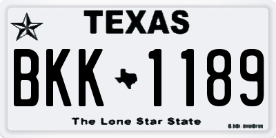 TX license plate BKK1189