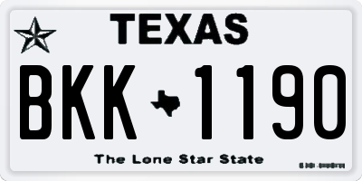 TX license plate BKK1190