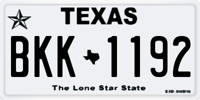TX license plate BKK1192