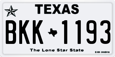 TX license plate BKK1193