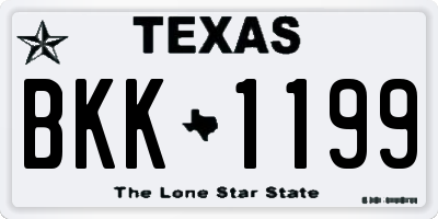 TX license plate BKK1199