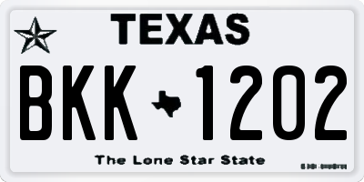 TX license plate BKK1202