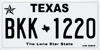 TX license plate BKK1220