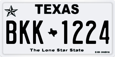 TX license plate BKK1224