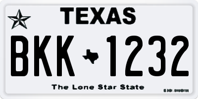 TX license plate BKK1232