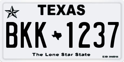 TX license plate BKK1237
