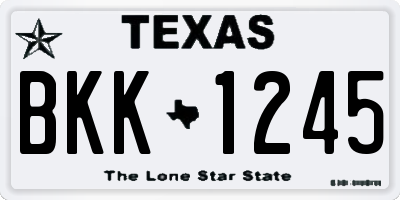 TX license plate BKK1245