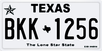TX license plate BKK1256