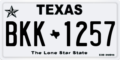 TX license plate BKK1257