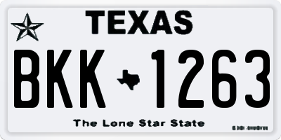 TX license plate BKK1263