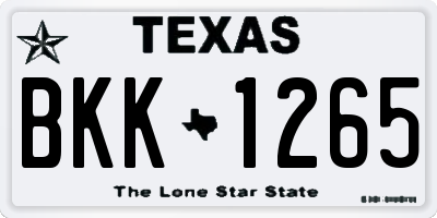 TX license plate BKK1265