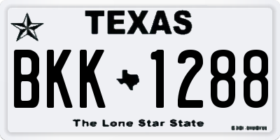 TX license plate BKK1288