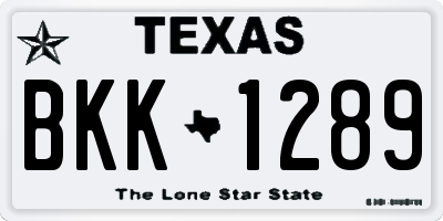TX license plate BKK1289