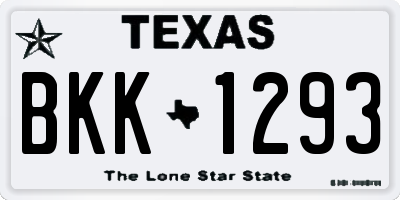 TX license plate BKK1293