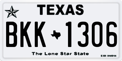 TX license plate BKK1306