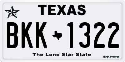 TX license plate BKK1322