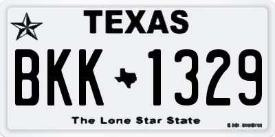 TX license plate BKK1329