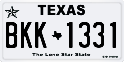 TX license plate BKK1331