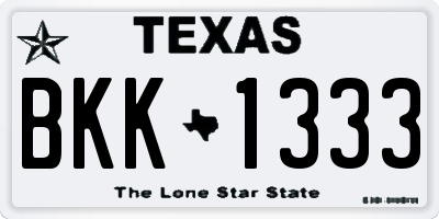 TX license plate BKK1333
