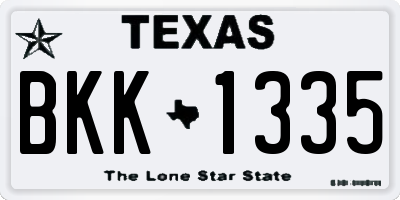 TX license plate BKK1335