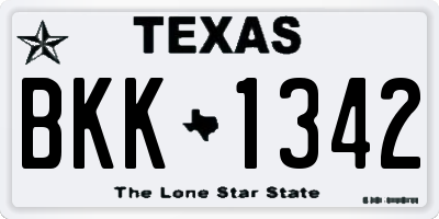 TX license plate BKK1342