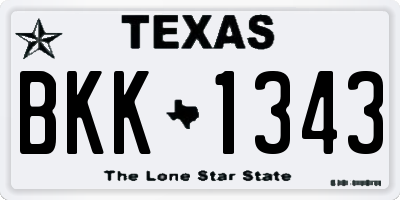 TX license plate BKK1343