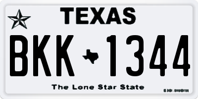 TX license plate BKK1344